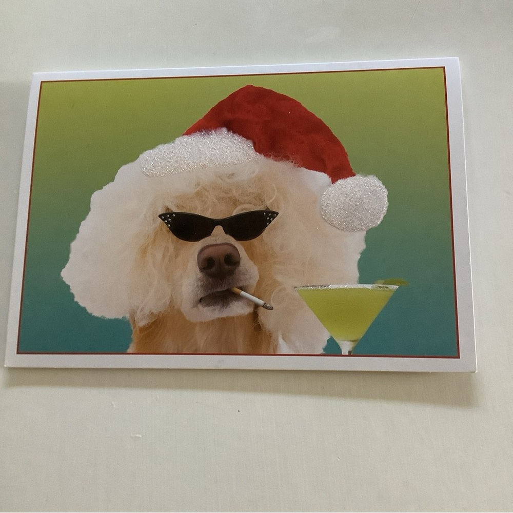 14 COUNT PAPYRUS SMOKING POODLE HOLIDAY CARDS BOXED